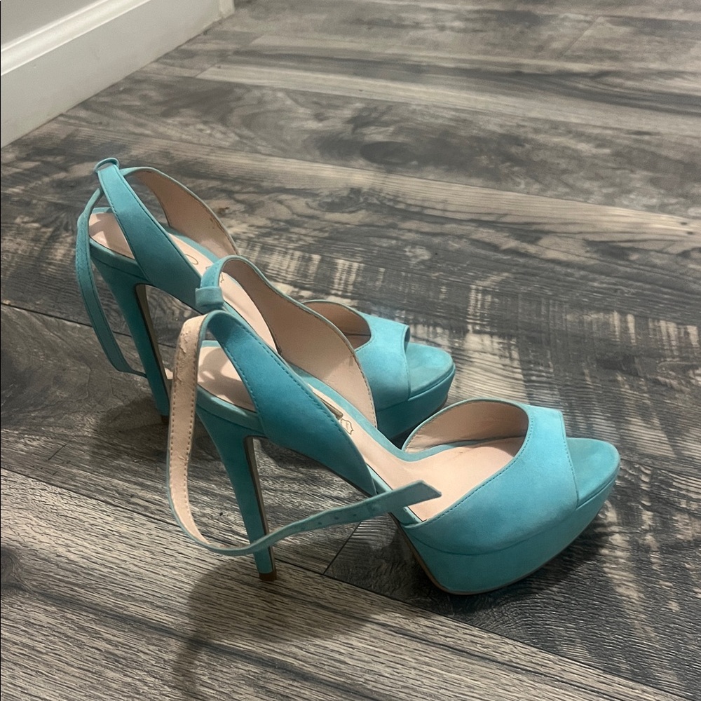 Aldo Turquoise Platform Heels